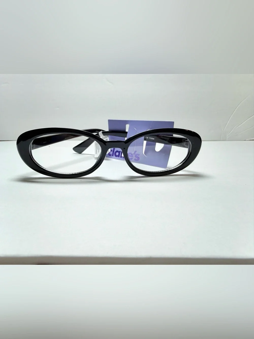 Claire's Black Oval Cat-Eye Fashion Glasses